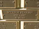 
William PEARSON,
1836 - 1907 aged 71 years;
Engelsburg Methodist Pioneer Cemetery, Kalbar, Boonah Shire
