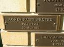 
Agnes Ruby PROFKE,
1912 - 1913 aged 20 months;
Engelsburg Methodist Pioneer Cemetery, Kalbar, Boonah Shire
