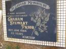 
Graham Stewart PRIOR, husband father step-father,
died 18 June 1984 aged 45 years;
Kandanga Cemetery, Cooloola Shire
