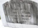 
Louis D. WARD, father,
died 5 april 1954 aged 85 years;
Kandanga Cemetery, Cooloola Shire
