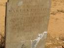 
Martha PHILLIPS, (wife of John R PHILLIPS) d: Feb 1 1857, aged 46
Cemetery at Kanyaka Homestead,
north of Quorn,
South Australia
