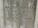 
Robert BRUNTON,
died 8 April 1926 aged 68 years;
Arthur Norman,
son,
killed in action 9 Aug 1917 aged 25 years;
Margaret Jane BRUNTON,
died 11 June 1943 aged 86 years;
Killarney cemetery, Warwick Shire
