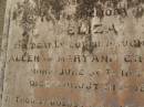 
Eliza,
daughter of Allen & Mary Ann GRAYSON,
born 30 June 1860,
died 31 Aug 1890;
Killarney cemetery, Warwick Shire
