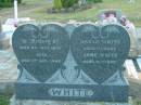 
David WHITE,
died 4 May 1930 aged 71 years;
Jane WHITE,
died 3 Aug 1946 aged 81 years;
William Desmond WHITE,
died 23 April 1923 aged 2 months;
Killarney cemetery, Warwick Shire
