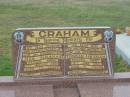 
Rex GRAHAM,
husband father father-in-law grandfather,
died 7 Aug 1991 aged 73 years;
Doreen GRAHAM,
wife mother mother-in-law grandmother,
died 9 June 1995 aged 71 years;
Killarney cemetery, Warwick Shire
