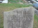 
Mary Flint,
wife of Thomas REID,
died 11 Nov 1895 aged 33 years;
Killarney cemetery, Warwick Shire

