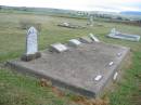 
James Frederick GOODWIN,
drowned at Koreelah Creek,
died 11-3-1925 aged 42 years,
erected by parents brothers sisters;
Oswald Sydney GOODWIN,
accidentally killed 13 Nov 1958 aged 43 years,
erected mother & sisters;
Rose Ethele GOODWIN,
born 9-11-1893,
died 31-3-1983;
Killarney cemetery, Warwick Shire
