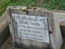 
John LARGE,
died Killarney 13-10-1997 aged 80 years,
English;
Killarney cemetery, Warwick Shire
