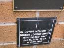 
Brandon J. CHURCH-HANSEN,
died 2 March 1995;
Lawnton cemetery, Pine Rivers Shire

