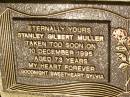
Stanley Gilbert MULLER,
died 10 Dec 1995 aged 73 years,
remembered by Sylvia;
Lawnton cemetery, Pine Rivers Shire
