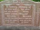 
Annie Louisa NEILSEN,
wife mother,
died 21 Aug 1954 aged 66 years;
William NEILSEN,
father,
died 11 June 1960 aged 82 years;
Lawnton cemetery, Pine Rivers Shire
