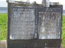 
William GORDON,
husband father,
died 25 Dec 1935 aged 80 years;
Douglas,
son,
died in infancy;
Mary Jane GORDON,
mother,
died 28 Aug 1945 age 82 years;
Lawnton cemetery, Pine Rivers Shire
