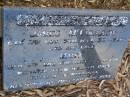 
parents;
James MCCULLAGH,
died 3 Nov 1910 aged 68 years;
Mary,
wife,
died 9 Nov 1910 aged 72 years;
migrated from Ireland 1864,
settled in Narangba,
restored by descendants 1997;
Lawnton cemetery, Pine Rivers Shire
