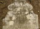 
Leslie,
son of Copeland SPODE,
died 7 Jan 1901 aged 29 years;
Lawnton cemetery, Pine Rivers Shire
