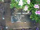 
Cecil James GIDDINS,
died 29 June 1991 aged 77 years;
Lawnton cemetery, Pine Rivers Shire
