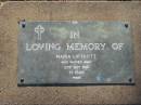 
Maria LIPTROTT,
died 25 Sept 1986 aged 75 years;
Lawnton cemetery, Pine Rivers Shire
