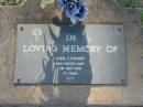 
Ann CONWAY,
died 2 Sept 1989 aged 75 years;
Lawnton cemetery, Pine Rivers Shire
