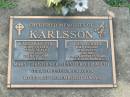 
Karl Olle Stig KARLSSON,
born Sweden 8 June 1920,
died 24 Nov 1988 aged 68 years;
Joan Audrey KARLSSON,
born England 9 Jan 1923,
died 9 April 1998 aged 75 years,
mother;
remembered by Mary, Christopher, Jennifer,
Elizabeth, Gerald, Fenella & Carolyn;
Lawnton cemetery, Pine Rivers Shire
