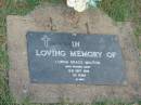 
Lorna Grace WALTON,
died 15 Sept 1989 aged 90 years;
Lawnton cemetery, Pine Rivers Shire
