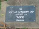 
Robert Henry HART,
father,
died 25 May 1990 aged 93 years;
Lawnton cemetery, Pine Rivers Shire
