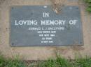 
Donald C.J. GALLIFORD,
died 14 Sept 1984 aged 22 years;
Lawnton cemetery, Pine Rivers Shire
