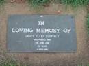 
Grace Ellen DUFFIELD,
died 3 April 1986 aged 59 years;
Lawnton cemetery, Pine Rivers Shire
