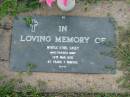 
Myrtle Ethel CASEY,
died 19 Mar 1976 aged 67 years 7 months;
Lawnton cemetery, Pine Rivers Shire
