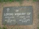 
Evelyn M. LEIS,
nana,
died 5-9-81 aged 67 years;
Edward J. (Tiger) LEIS,
son,
died 24-7-89 aged 52 years;
Lawnton cemetery, Pine Rivers Shire
