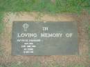 
Patrick HANNAN,
died 22 June 1983 aged 45 years;
Lawnton cemetery, Pine Rivers Shire

