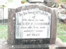 
August F. SCHRODER, father,
died 15 April 1943 aged 77 years;
Lockrose Green Pastures Lutheran Cemetery, Laidley Shire
