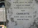 
George (NUNN)
(husband of Charlotte NUNN)
10 Nov 1908, aged 65
Charlotte (NUNN)
13 Jul 1932, aged 86
Lowood General Cemetery

