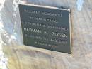 
Herman A GOSEN
b: 21 Feb 1935, d: 14 Sep 2001
Lowood General Cemetery

