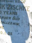 
Percy Frank ZISCHKE
30 Jan 1935, aged 10
Lowood General Cemetery

