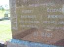 
Robert ANDERSON
5 Aug 1921, aged 63
Elizabeth ANDERSON
14 Jun 1949, aged 86
Lowood General Cemetery


