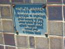 
Charles WARREN
b: 24 Dec 1902, d: 3 Jun 1984
(husband of Lydia, father of Elsie, Arthur (Snowy), Merle, Harold (Jim)
Lowood General Cemetery

