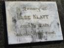 
Else KLATT, aged 21 years;
Lowood Trinity Lutheran Cemetery (Bethel Section), Esk Shire
