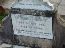 
Friedrich BARKE, died 4 July 1928 aged 74 years, father;
Lowood Trinity Lutheran Cemetery (Bethel Section), Esk Shire
