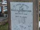 
Augusta SCHMIDTCHEN, died 11 July 1928 aged 89 years;
Lowood Trinity Lutheran Cemetery (Bethel Section), Esk Shire
