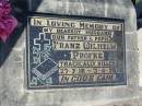 
Franz Wilhelm PROFKE, 27-7-18 - 3-4-79, tragically killed, husband father popie;
Lowood Trinity Lutheran Cemetery (Bethel Section), Esk Shire
