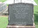 
Richard Talbot WYNNE,
died 6 May 1937 aged 84 years;
Helen L. WYNNE, wife,
died 10 July 1950 aged 85 years;
Maclean cemetery, Beaudesert Shire
