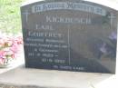 
KICKBUSCH, Carl Geoffrey,
20-4-1925 - 10-9-1997,
husband father father-in-law grandpa;
Marburg Lutheran Cemetery, Ipswich
