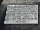 
parents;
Adolph Friedrich KUSS,
died 7 Mar 1967 aged 73 years;
Violet KUSS,
died 19 May 1968 aged 69 years;
Marburg Lutheran Cemetery, Ipswich
