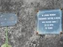 
Louisa Emma Therese BERG, wife mother,
died 15 Aug 1938 aged 62 years 6 months;
August Frederick W. BERG,
died 10-10-1971 aged 93 years;
Frederick Gustav H. BERG,
died 24-12-1976 aged 70 years;
Marburg Lutheran Cemetery, Ipswich

