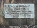 
Rosalia SINAI,
died 3 Sept 1925 aged 76? years;
Freiderich August SINAI,
died 5 Sept 1933 aged 87 years;
Marburg Lutheran Cemetery, Ipswich
