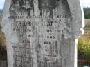 
Frederick KLATT, husband father,
died 1 Dec 1903 aged 55 years;
Marburg Lutheran Cemetery, Ipswich
