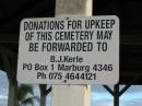 
B.J. KERLE,
Marburg Lutheran Cemetery, Ipswich

