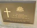 
R.H. JAMIESON,
died 30 Nov 1948 aged 60 years;
Maroon General Cemetery, Boonah Shire
