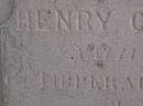
Charles Joseph CONNORS,
second son of H. & A. CONNORS,
died 4 Feb 1902 ages 29 years;
Henry CONNORS,
native of Co. Tipperary Ireland,
died Toowoomba 15 March 1871 aged 40 years;
Meringandan cemetery, Rosalie Shire
