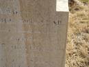 
Anna Maria LANG,
wife of Fred J. LANG,
died 1 May 1911? in 20th year;
Private J.C. LANG,
killed in action France 4 Oct 1917 aged 23 years,
son of J. & E. LANG;
Meringandan cemetery, Rosalie Shire
