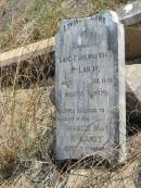 
Eric Kirkpatrick MCLARDY,
died 11 April 1931 aged 15 months;
Francis May MCLARDY,
died in infancy;
Meringandan cemetery, Rosalie Shire

